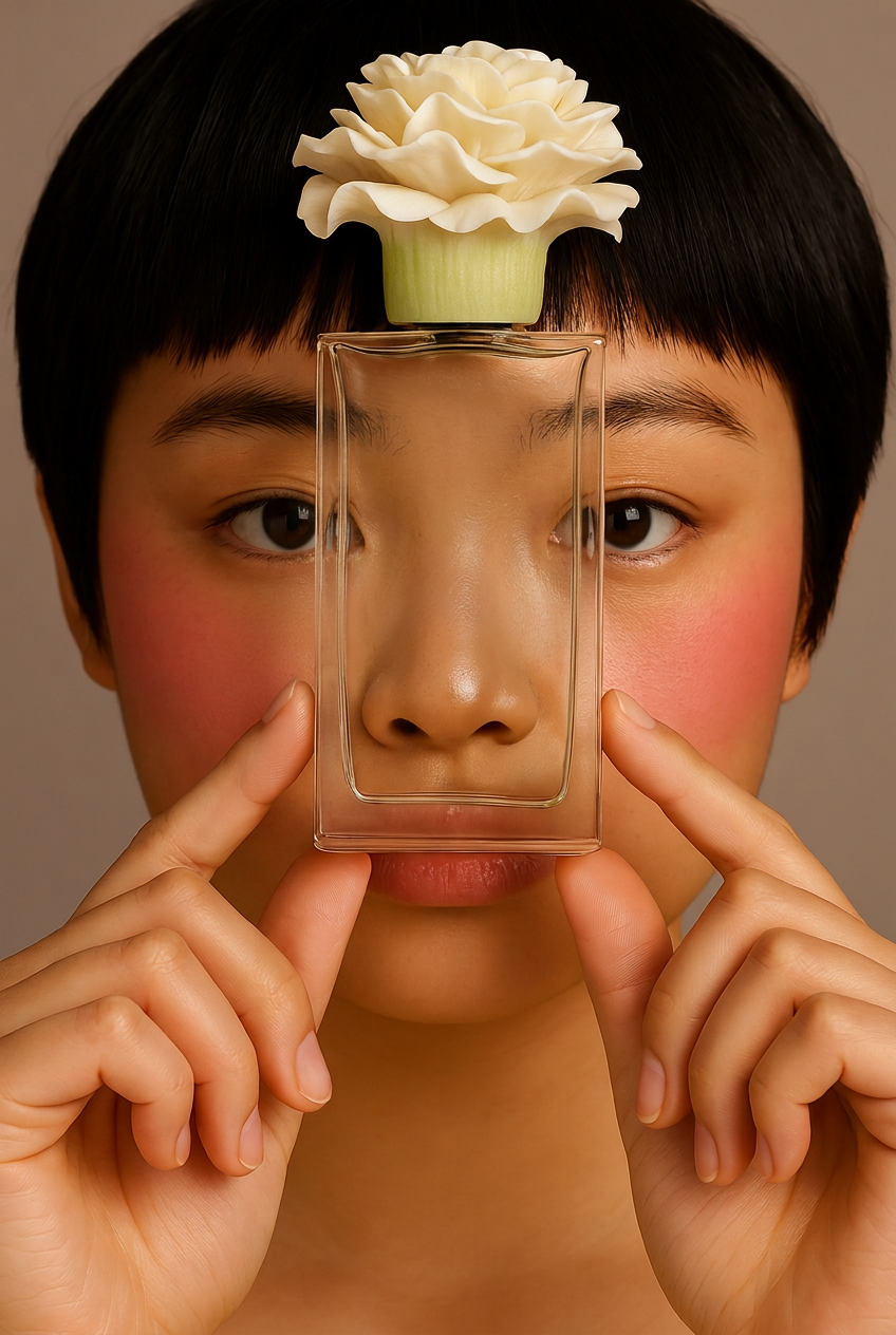 AI product photography concept created by Lumonova for a beauty campaign